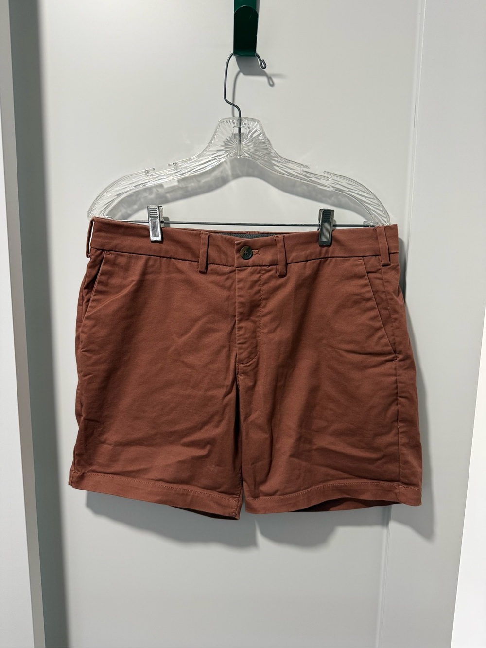 Express Men's Flat Front Shorts in Terracotta